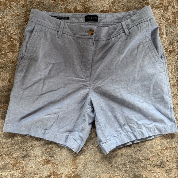 Talbots Blue Flat Front Shorts Lightweight and Versatile - Picture 1 of 7